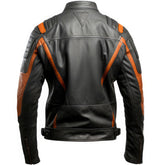 Herren Motorrad Oberbekleidung Retro Café Racer Schaffell Lederjacke